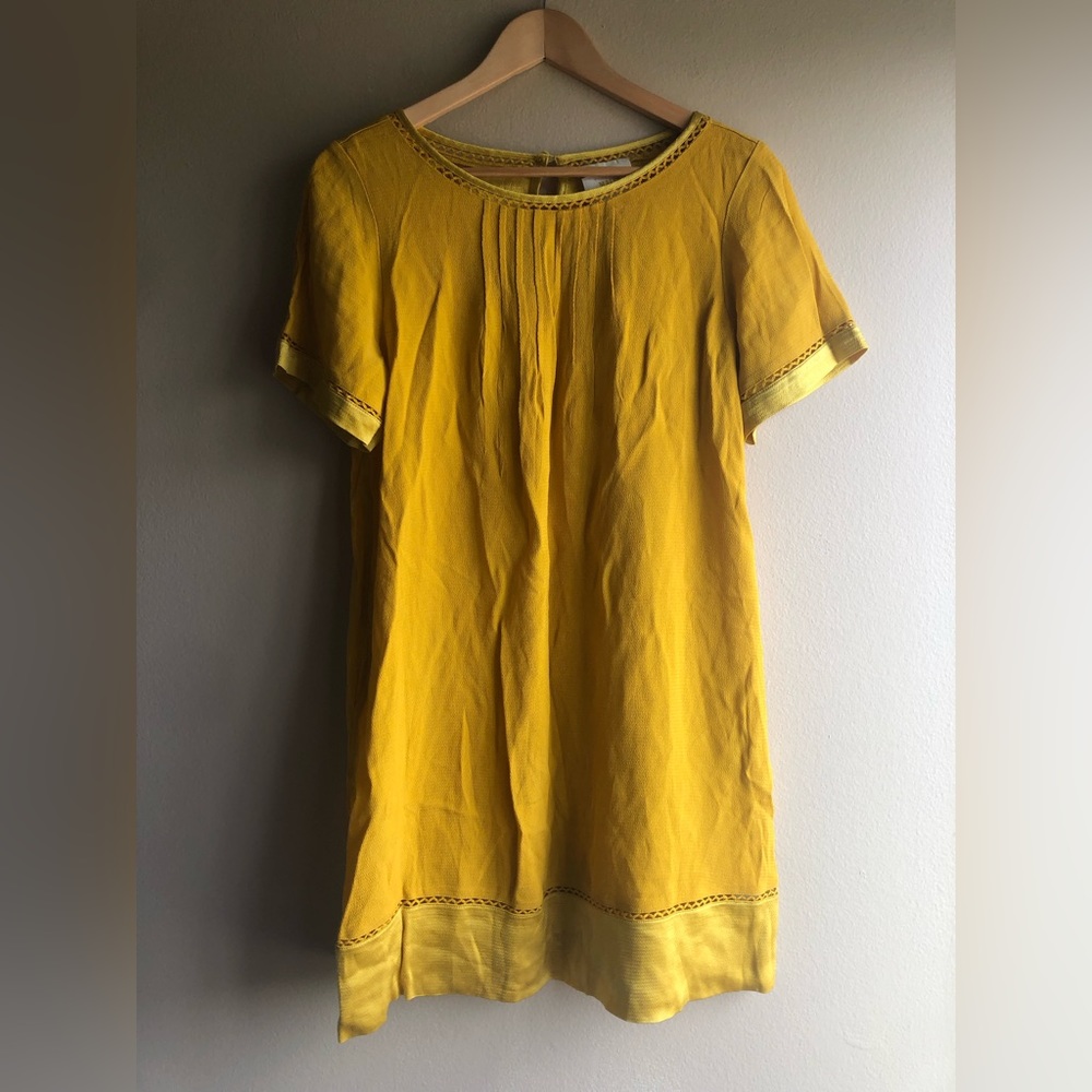 Anthropologie MAEVE Women’s Mid Silky Pockets Short Sleeve Ye Dress Size Small